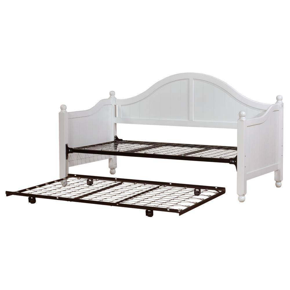Hillsdale Furniture Augusta White Day Bed with Suspension Deck and Roll