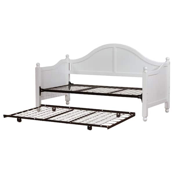Hilale Furniture Augusta White Day, Full Size Roll Out Trundle Bed Frame
