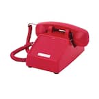 Desk No Dial Corded Telephone - Red