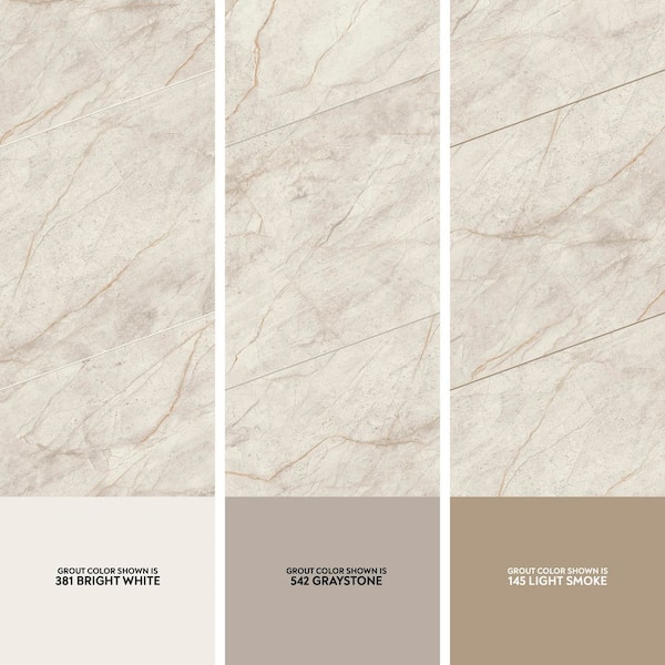 Corso Italia Impero White Everest Silk 24 in. x 48 in. Marble Look