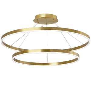 Circulo 1 Light Aged Brass Globe Integrated LED Pendant Light