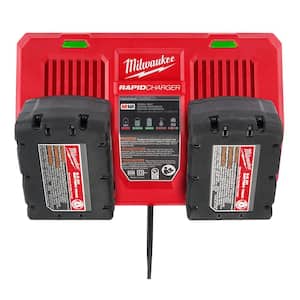 M18 18-Volt Lithium-Ion Dual Bay Rapid Battery Charger with (1) 2.0 Ah Compact Battery