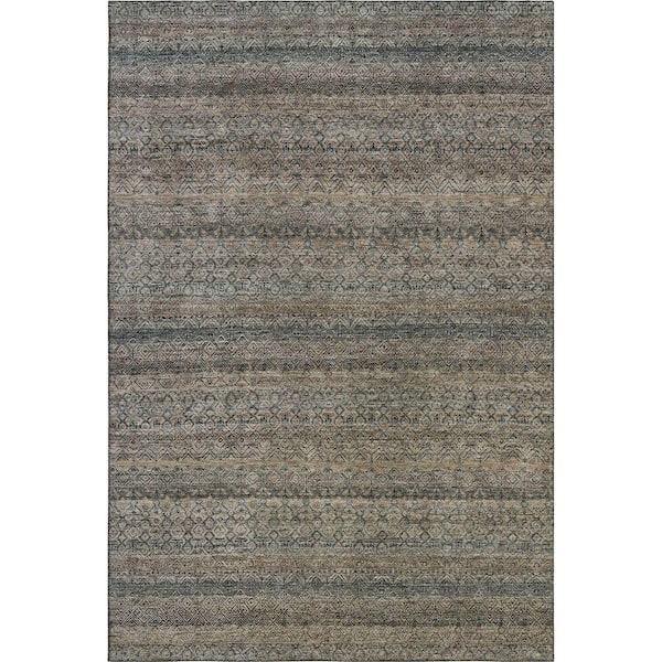 Mayfield Premium Machine Washable Abstract AMF2105 Chocolate 5 ft. x 7 ft. 6 in. Area Rug
