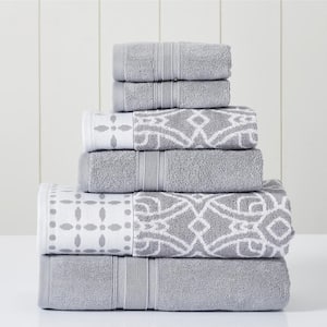 6 Yarn Dyed Jacquard/Solid towel set Monore Stone