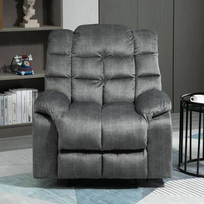35.75 in.Width Pattern Gray Manual Recliner Chair with 3 Positions