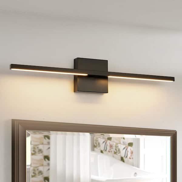 Rennnsan Frese 23.8 in. W 1-Light Matte Black Modern Minimalist Linear Dimmable Integrated LED Vanity Light