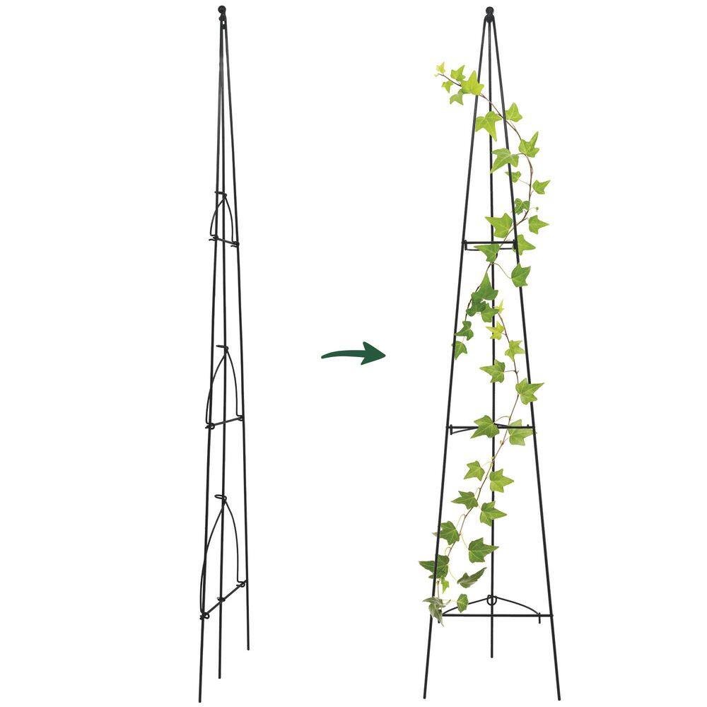 5 Ft. Folding Obelisk Black Metal Folding Garden Obelisk Trellis for Climbing Plants and Vines price history on PriceWatchPro