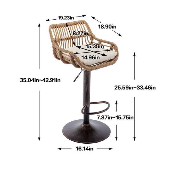 HOMEFUN 43 in. Anti-Bronze Metal Frame Adjustable Outdoor
