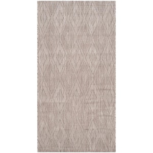 Courtyard Beige Doormat 3 ft. x 5 ft. Solid Indoor/Outdoor Patio Area Rug