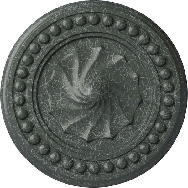 Ekena Millwork 2" x 15-3/4" x 15-3/4" Polyurethane Foster Shell Ceiling Medallion, Athenian Green Crackle