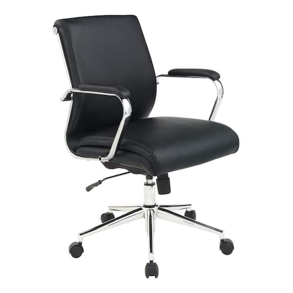 Office Star Products Pro-Line II Black Antimicrobial Fabric Executive Chair with Nonadjustable Arms