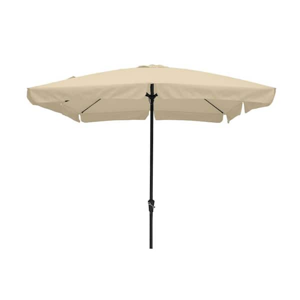 Clihome 8 ft. x 10 ft. Cantilever Patio Umbrella in Beige with 8-Rib Steel Frame, Crank Lift, PA-Coated UV Canopy