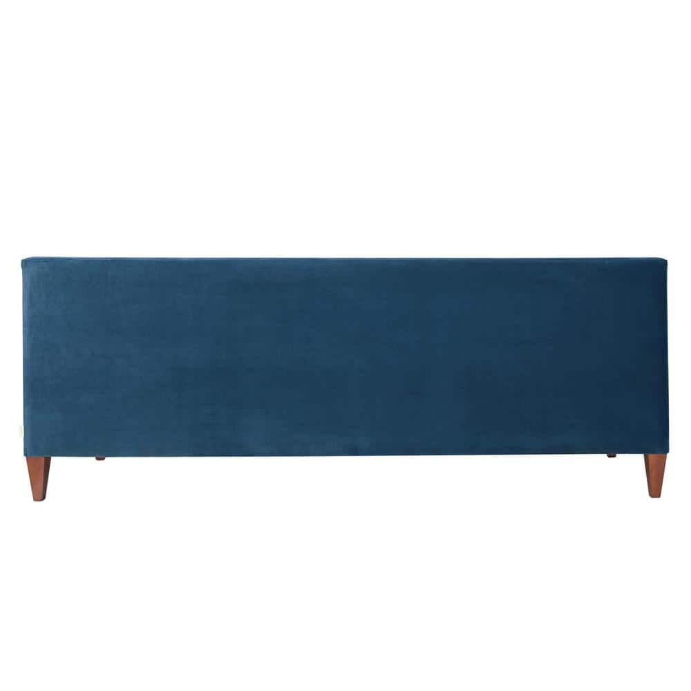 Jack 84" Teal Blue Velvet Tufted Tuxedo Sofa