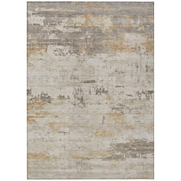 Chantille Machine Washable Indoor/Outdoor Abstract ACN2145 Putty 2 ft. 6 in. x 3 ft. 10 in. Area Rug