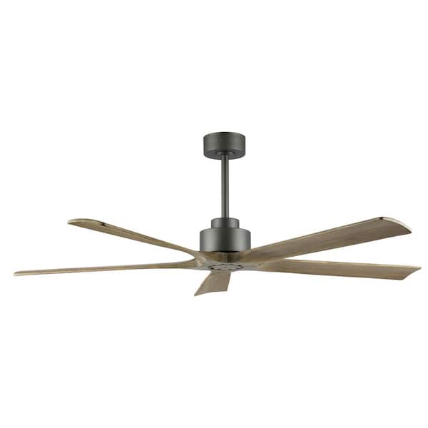 WINGBO 60 in. 6 Fan speeds Indoor Ceiling Fan in Grey with Remote