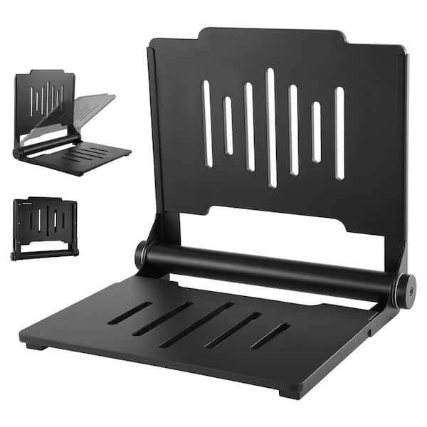 16.42 in.Foldable Wall‑Mounted Shower Seat with Backrest, 400LBS Stainless Steel Folding Bathroom Bench