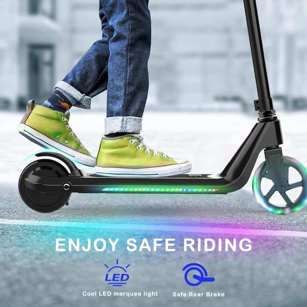 5.5 in. 120W 24V 2.4Ah Electric Scooter Adjustable Height E-Scooters with LED Light Max Speed 10 KM/H