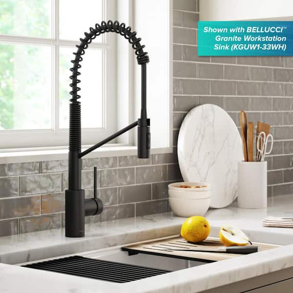 KRAUS Oletto Single-Handle Pull-Down Sprayer Kitchen Faucet with