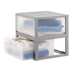 47 QT. Compact Clear Plastic Stacking Drawers
