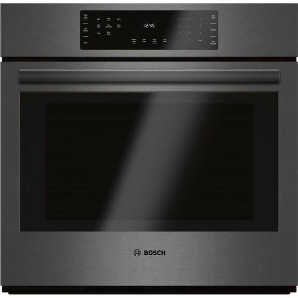 Bosch 800 Series 30 in. Single Electric Wall Oven with European Convection in Black Stainless Steel with Self Clean