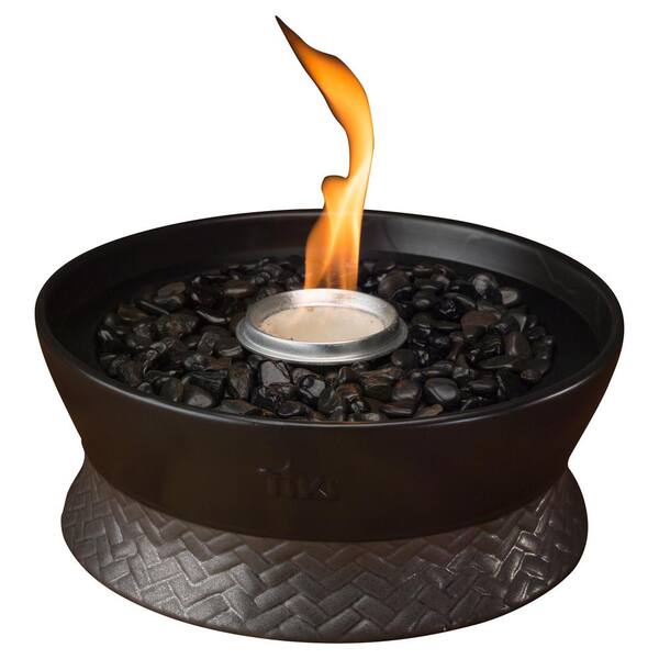 TIKI 10 in. Clean Burn Ceramic Tabletop Firepiece Torch in Black