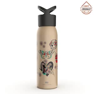 24 oz. Flash Sheet Sandstone Reusable Single Wall Aluminum Water Bottle with Threaded Lid
