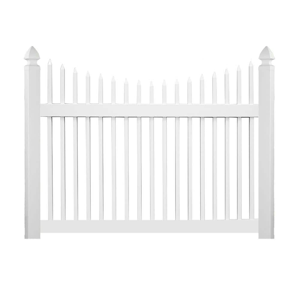 Stratford 4 ft. H x 124 ft. L Picket Dog Ear Scalloped White Vinyl Fence Project Pack price history on PriceWatchPro