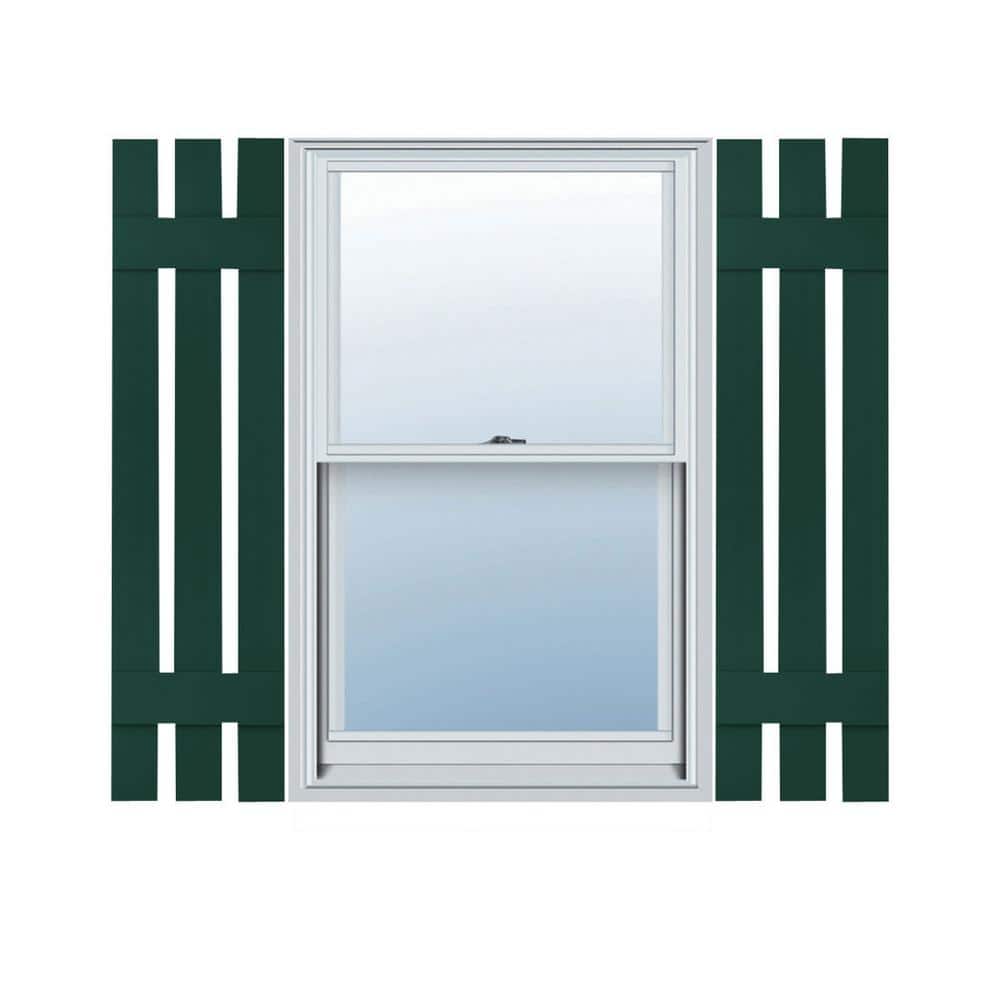 Midnight Green Vinyl Board and Batten Decorative Shutters, 12" x 37"