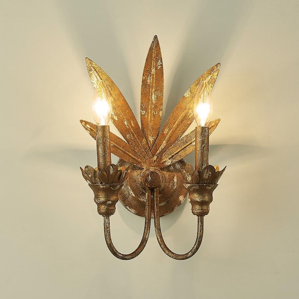 Golden Lighting - Lillianne 2-Light Heirloom Gold Wall Sconce