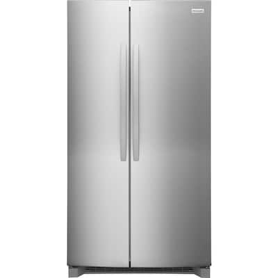 36 in. 26 cu. ft. Standard Depth Side-by-Side Refrigerator in Stainless Steel with CrispSeal Crispers