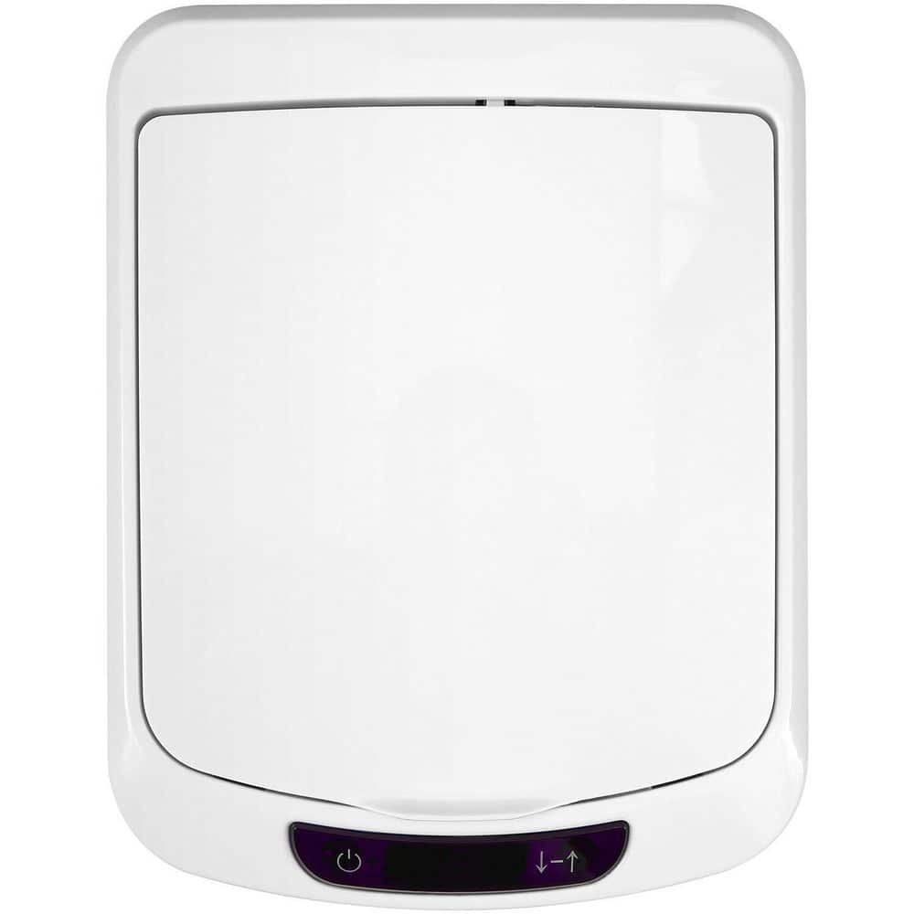 White Stainless Steel Touchless Trash Can with Sensor Lid