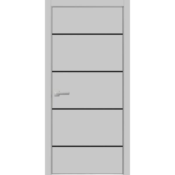 Sartodoors 15 24 in. x 84 in. Left-Hand/Inswing Solid Matte Grey Single Prehung Interior Door with Hardware