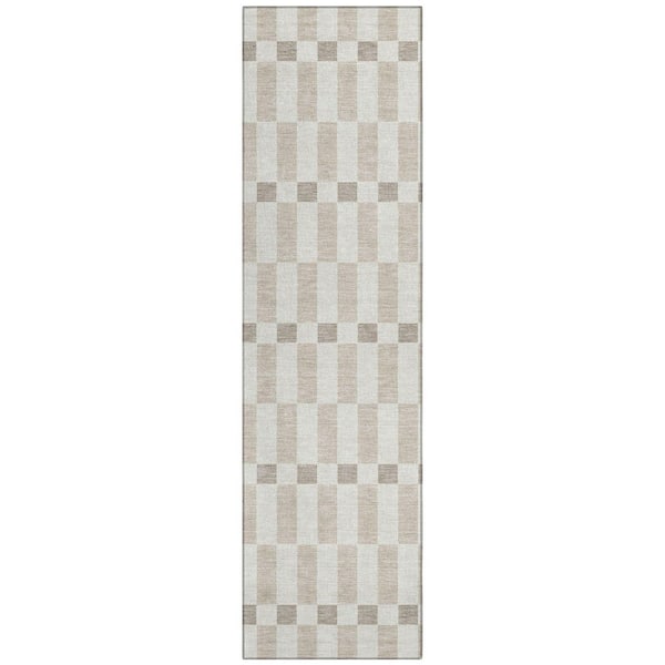 Chantille Machine Washable Indoor/Outdoor Abstract ACN2547 Ivory 2 ft. x 7 ft. Runner Rug