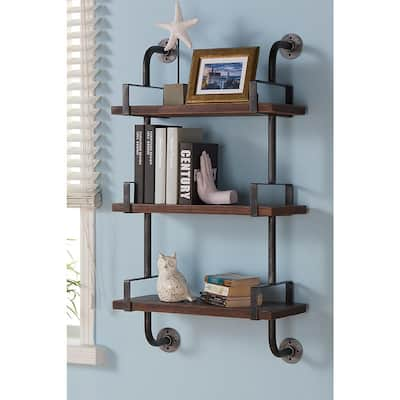 Walnut Shelving Storage Organization The Home Depot