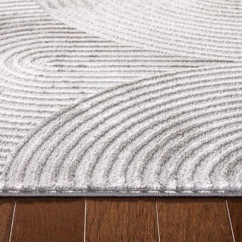 Maya Gray High-Low Texture Synthetic Area Rug 5'2" x 7'2"