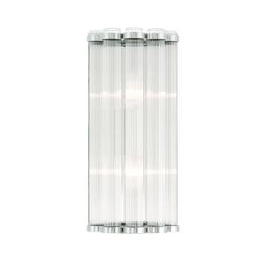Glasbury 2-Light Nickel Wall Sconce with Clear Glass Shade