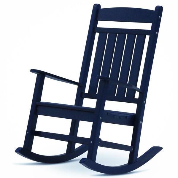 navy blue rocking chair outdoor