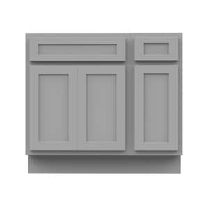 36 in. W x 21 in. D x 32.5 in. H Bath Vanity Cabinet without Top in Gray
