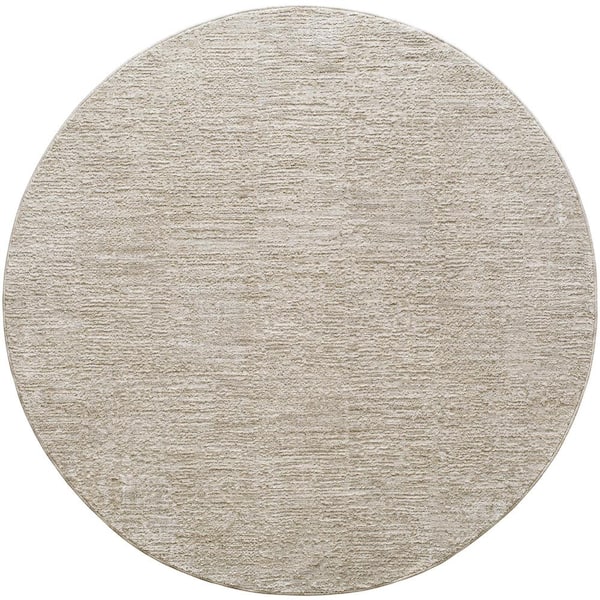 Livabliss Masterpiece Gray Traditional 8 ft. Round ft. Indoor Area Rug