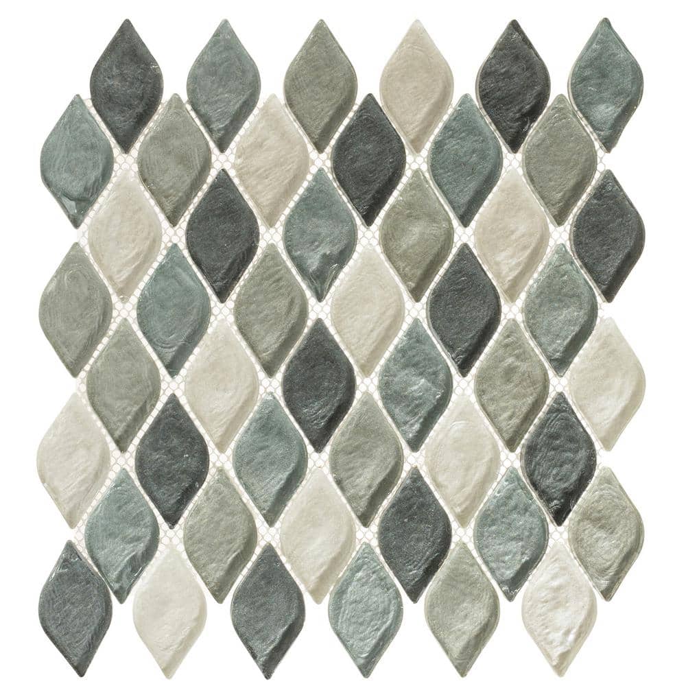 Plume Grey/White/Black/Brown/Silver 4.5 in x 8.25 in Arabesque Mosaic Iride