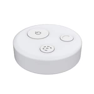 White Under Cabinet Wireless Remote Control Mountable Disc Connector Cord, Batteries Included
