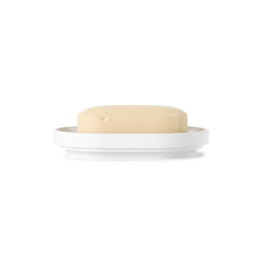 White Glossy Melamine Bathroom Soap Dish