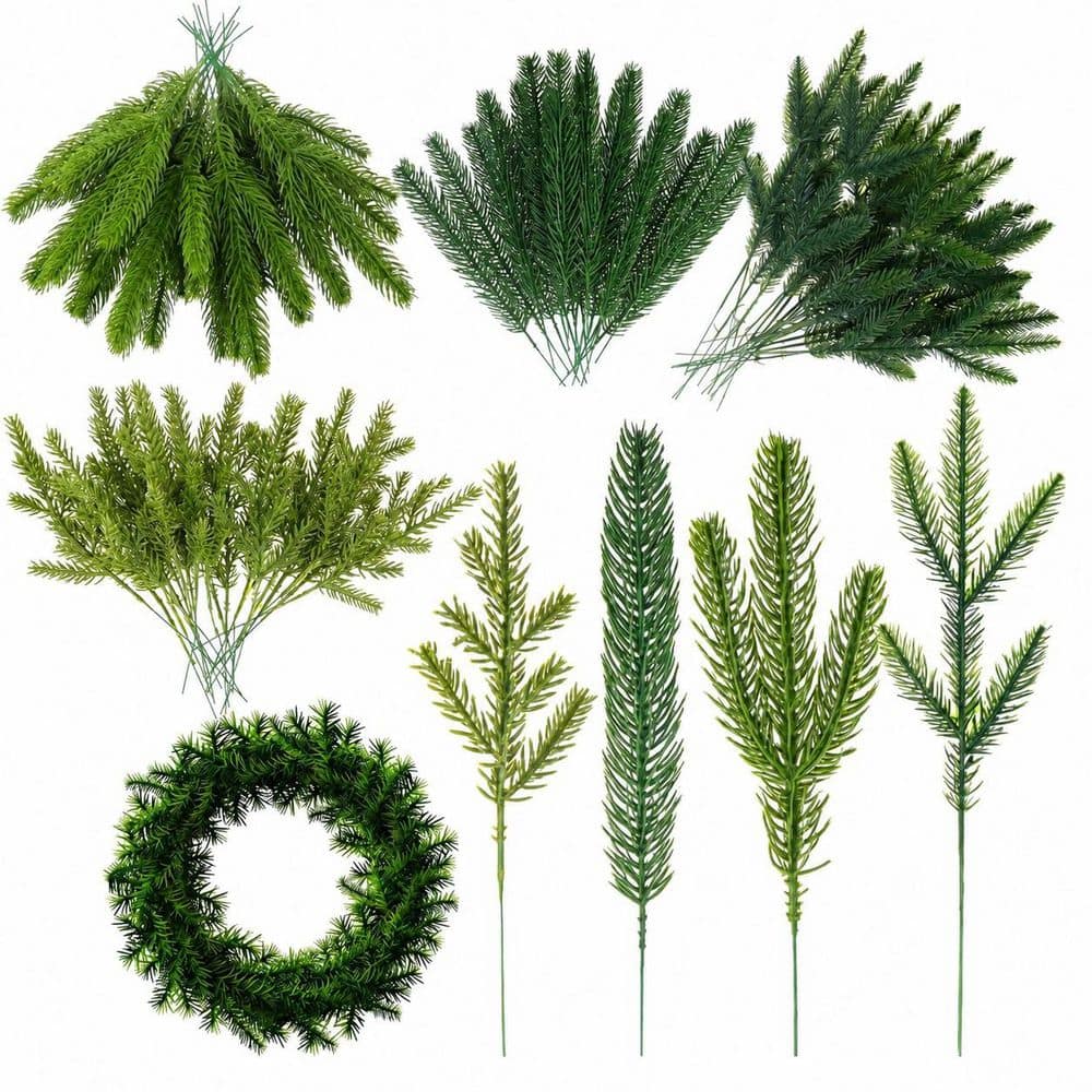 60-Pack Green Artificial Pine Needles Foliage Greenery Picks Faux Branches for Christmas Home Holiday Decor price history on PriceWatchPro