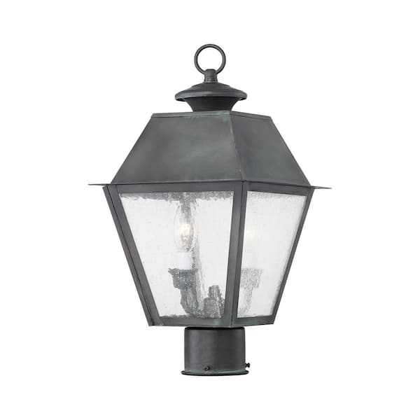 Livex Lighting Mansfield 2 Light Charcoal Outdoor Post Top Lantern