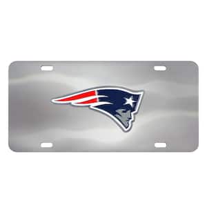 6 in. x 12 in. NFL - New England Patriots Stainless Steel Die Cast License Plate