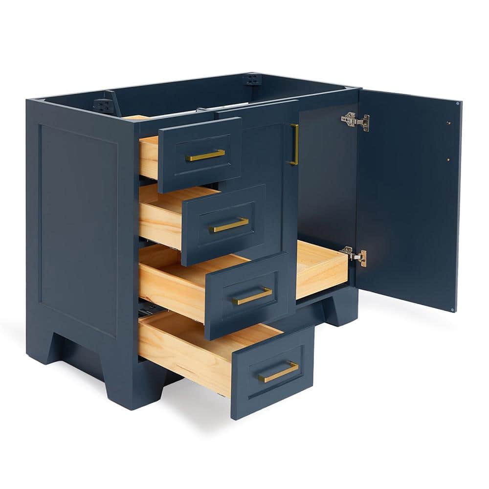 Midnight Blue 42'' Freestanding Wood Bathroom Vanity Base