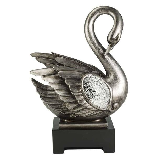 ORE International 16.5 in. H Silver Decorative Swan Decor
