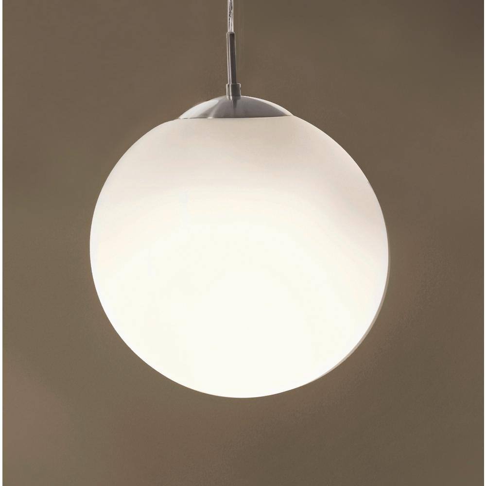 Modern Globe Nickel & Glass Pendant Light with Adjustable Height