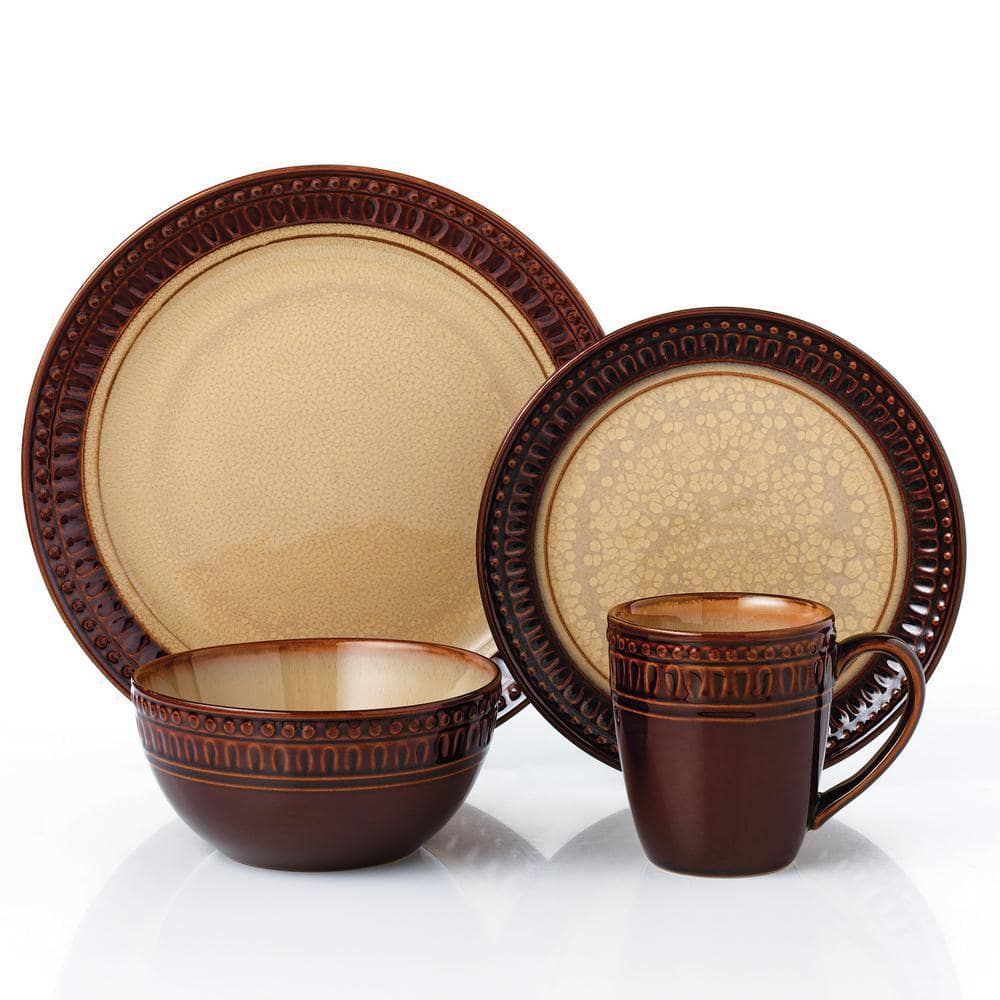 Lorren Home Trends 16-Piece Contrast Stoneware Set (Service for 4