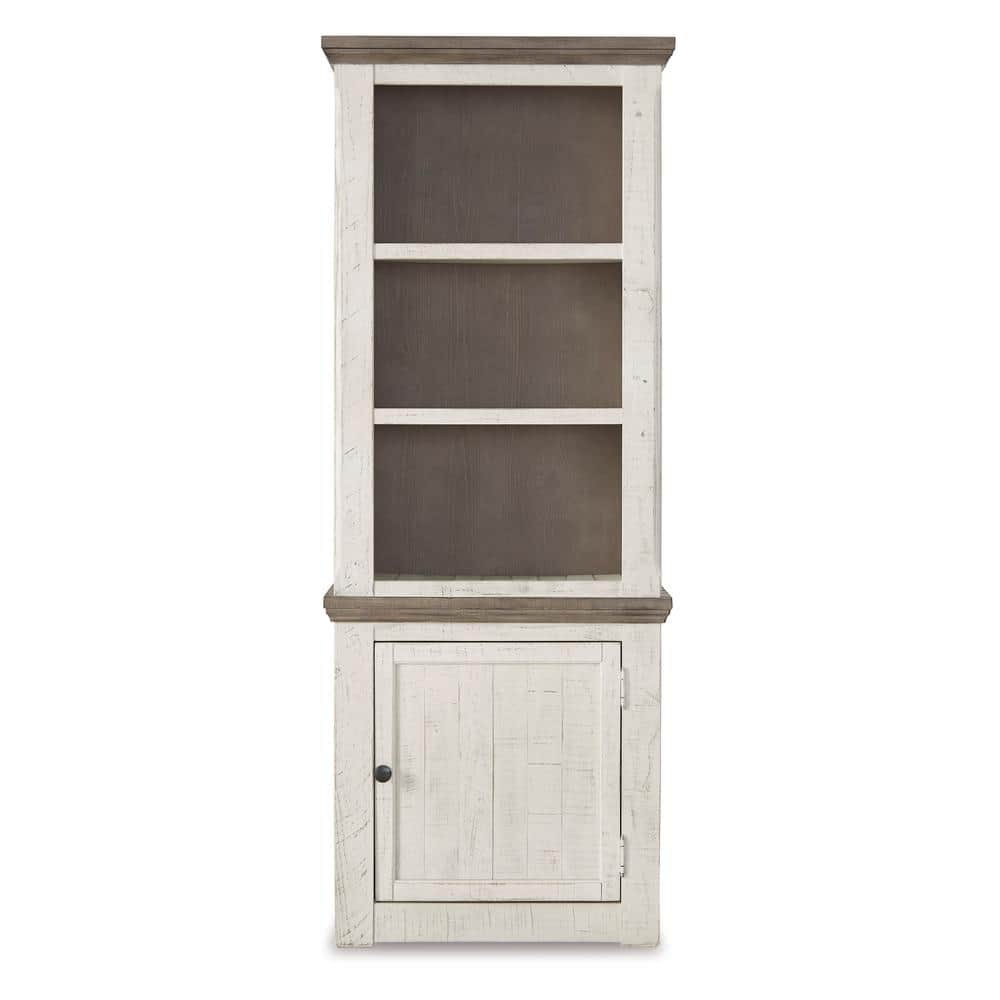 Havalance Weathered Gray & Vintage White Modern Farmhouse Pier Cabinet